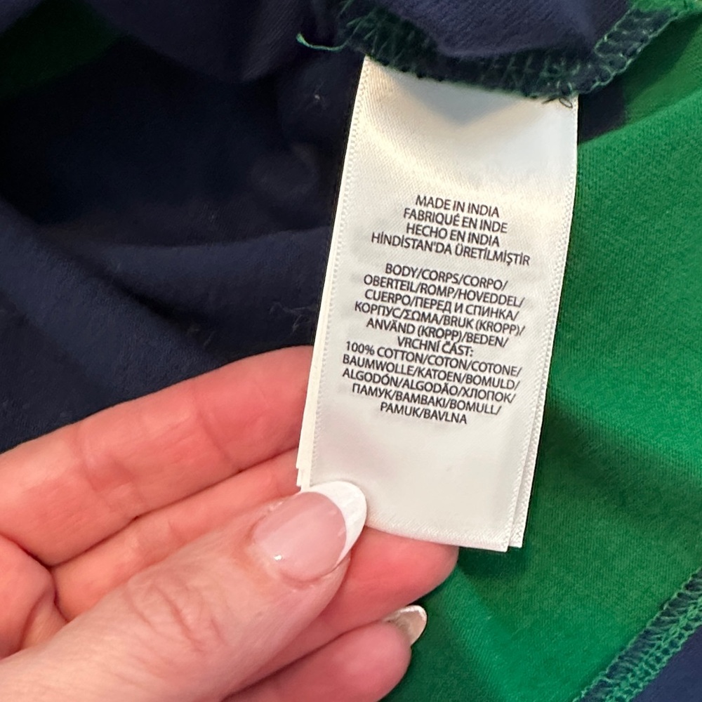NWT Polo by Ralph Lauren Boys Rugby Striped Green and Navy Polo - Picture 6 of 6